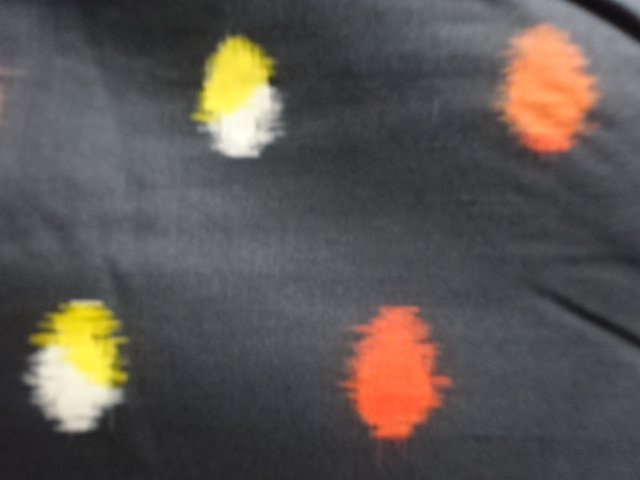 JAPANESE KIMONO / ANTIQUE POLKA DOT PATTERN WOVEN MEISEN KIMONO